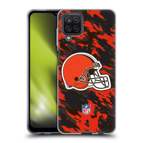 NFL Cleveland Browns Logo Camou Soft Gel Case for Samsung Galaxy A12 (2020)