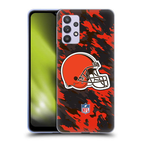 NFL Cleveland Browns Logo Camou Soft Gel Case for Samsung Galaxy A32 5G / M32 5G (2021)