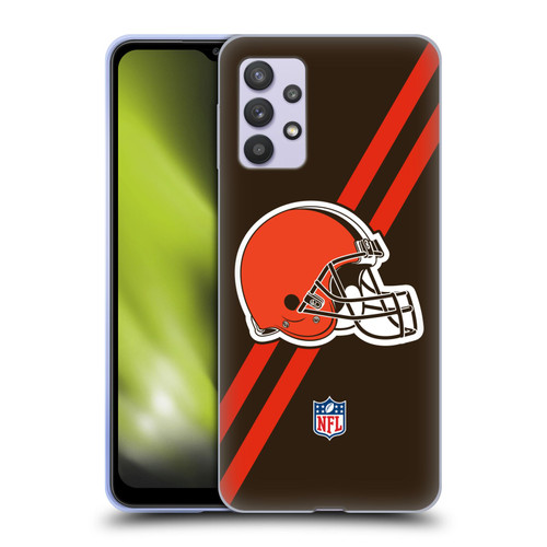 NFL Cleveland Browns Logo Stripes Soft Gel Case for Samsung Galaxy A32 5G / M32 5G (2021)