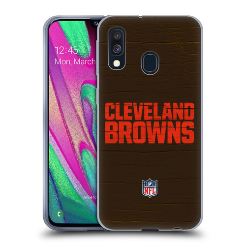 NFL Cleveland Browns Logo Distressed Look Soft Gel Case for Samsung Galaxy A40 (2019)
