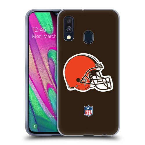 NFL Cleveland Browns Logo Plain Soft Gel Case for Samsung Galaxy A40 (2019)
