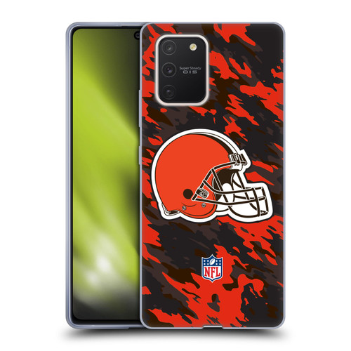 NFL Cleveland Browns Logo Camou Soft Gel Case for Samsung Galaxy S10 Lite