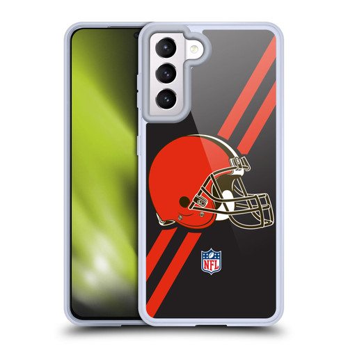 NFL Cleveland Browns Logo Stripes Soft Gel Case for Samsung Galaxy S21 5G