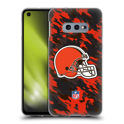 NFL Cleveland Browns Logo Camou Soft Gel Case for Samsung Galaxy S10e