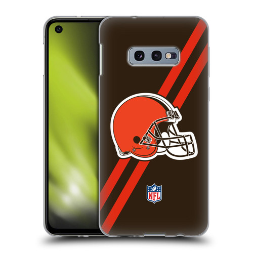 NFL Cleveland Browns Logo Stripes Soft Gel Case for Samsung Galaxy S10e