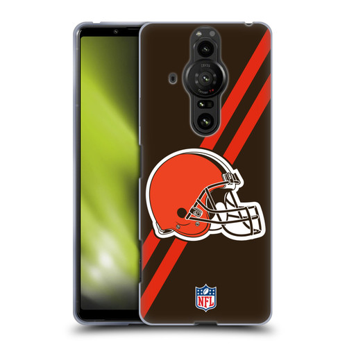 NFL Cleveland Browns Logo Stripes Soft Gel Case for Sony Xperia Pro-I