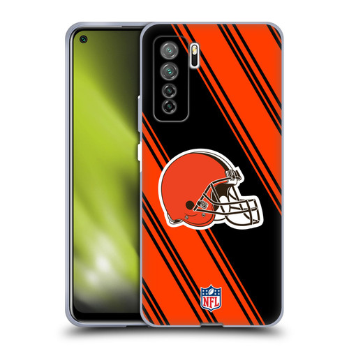 NFL Cleveland Browns Artwork Stripes Soft Gel Case for Huawei Nova 7 SE/P40 Lite 5G