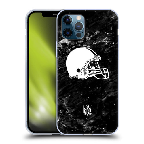 NFL Cleveland Browns Artwork Marble Soft Gel Case for Apple iPhone 12 / iPhone 12 Pro