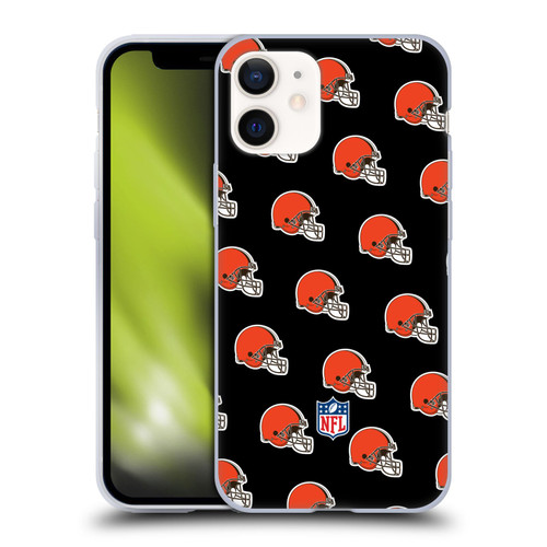 NFL Cleveland Browns Artwork Patterns Soft Gel Case for Apple iPhone 12 Mini