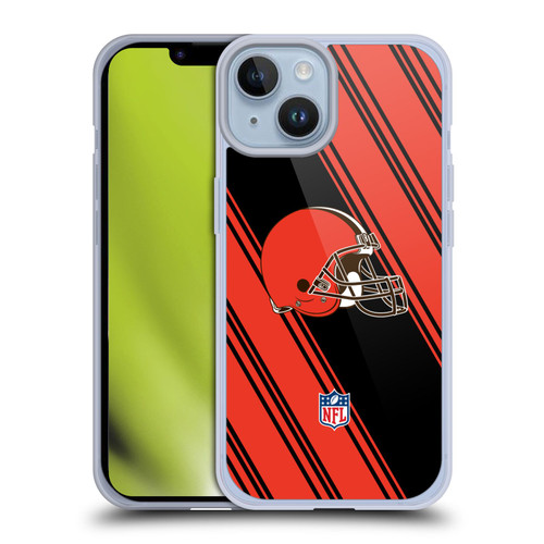 NFL Cleveland Browns Artwork Stripes Soft Gel Case for Apple iPhone 14