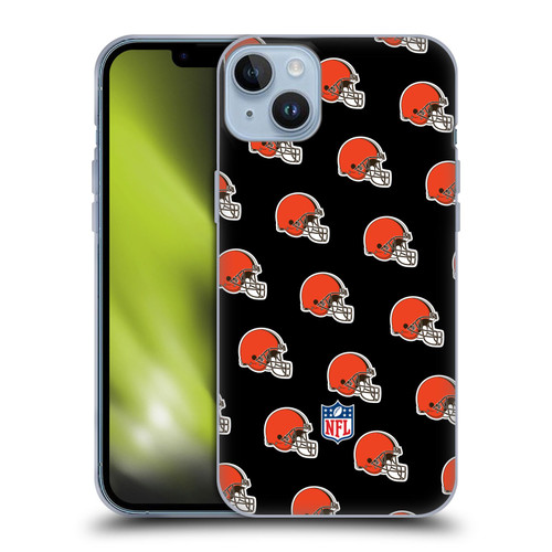 NFL Cleveland Browns Artwork Patterns Soft Gel Case for Apple iPhone 14 Plus