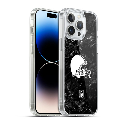 NFL Cleveland Browns Artwork Marble Soft Gel Case for Apple iPhone 14 Pro Max & MagSafe