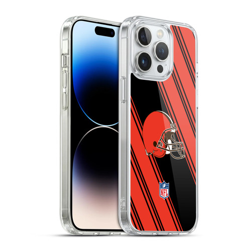 NFL Cleveland Browns Artwork Stripes Soft Gel Case for Apple iPhone 14 Pro Max & MagSafe