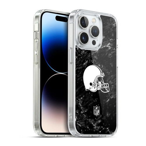 NFL Cleveland Browns Artwork Marble Soft Gel Case for Apple iPhone 14 Pro & MagSafe
