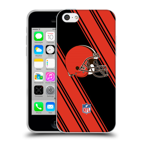NFL Cleveland Browns Artwork Stripes Soft Gel Case for Apple iPhone 5c
