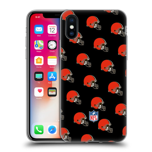 NFL Cleveland Browns Artwork Patterns Soft Gel Case for Apple iPhone X / iPhone XS
