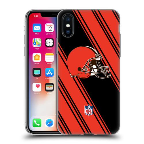 NFL Cleveland Browns Artwork Stripes Soft Gel Case for Apple iPhone X / iPhone XS