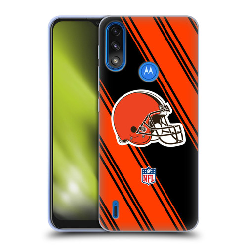 NFL Cleveland Browns Artwork Stripes Soft Gel Case for Motorola Moto E7 Power / Moto E7i Power