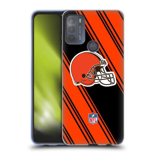 NFL Cleveland Browns Artwork Stripes Soft Gel Case for Motorola Moto G50