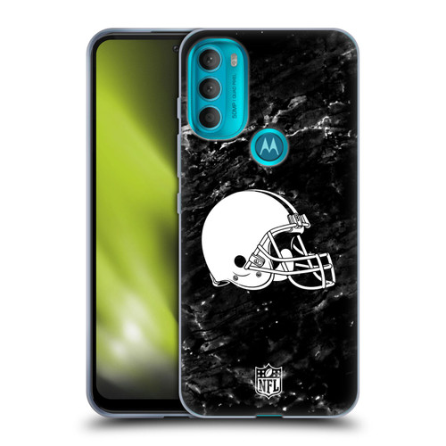 NFL Cleveland Browns Artwork Marble Soft Gel Case for Motorola Moto G71 5G