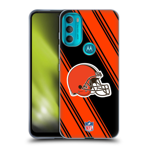NFL Cleveland Browns Artwork Stripes Soft Gel Case for Motorola Moto G71 5G