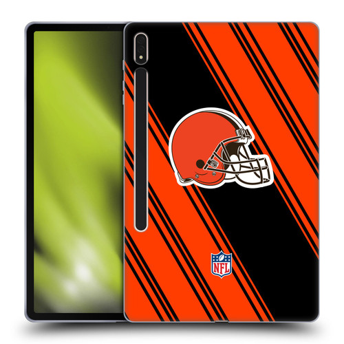 NFL Cleveland Browns Artwork Stripes Soft Gel Case for Samsung Galaxy Tab S8 Plus