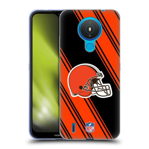 NFL Cleveland Browns Artwork Stripes Soft Gel Case for Nokia 1.4