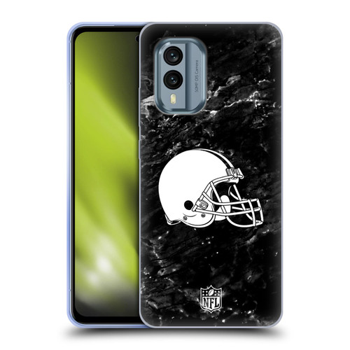 NFL Cleveland Browns Artwork Marble Soft Gel Case for Nokia X30