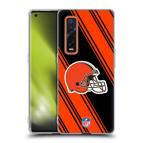 NFL Cleveland Browns Artwork Stripes Soft Gel Case for OPPO Find X2 Pro 5G