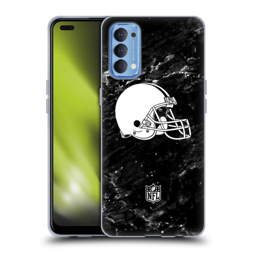 NFL Cleveland Browns Artwork Marble Soft Gel Case for OPPO Reno 4 5G