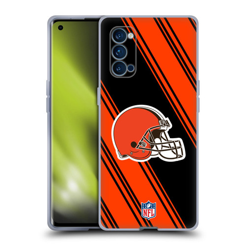 NFL Cleveland Browns Artwork Stripes Soft Gel Case for OPPO Reno 4 Pro 5G