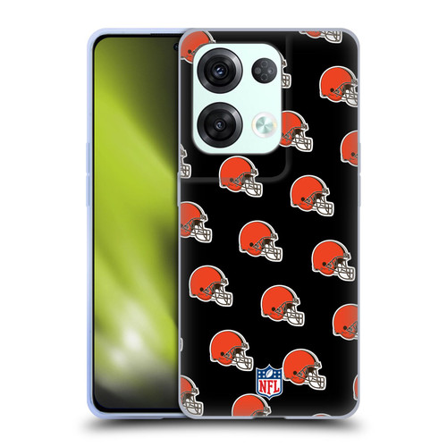 NFL Cleveland Browns Artwork Patterns Soft Gel Case for OPPO Reno8 Pro