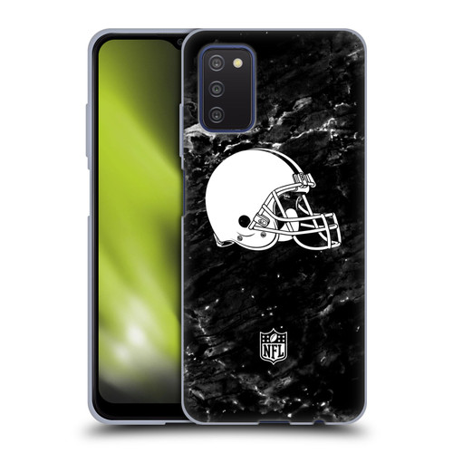 NFL Cleveland Browns Artwork Marble Soft Gel Case for Samsung Galaxy A03s (2021)