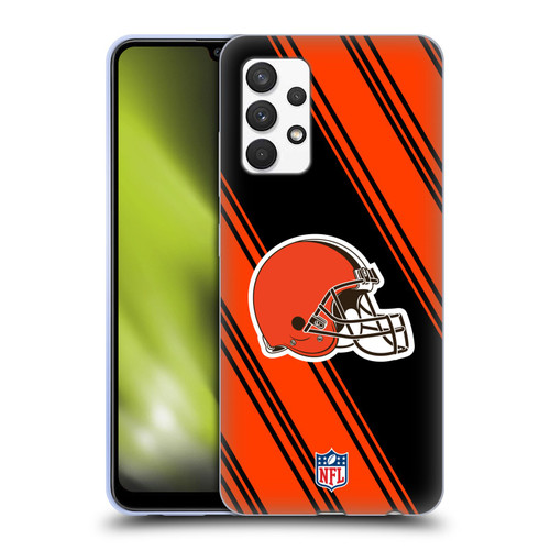 NFL Cleveland Browns Artwork Stripes Soft Gel Case for Samsung Galaxy A32 (2021)