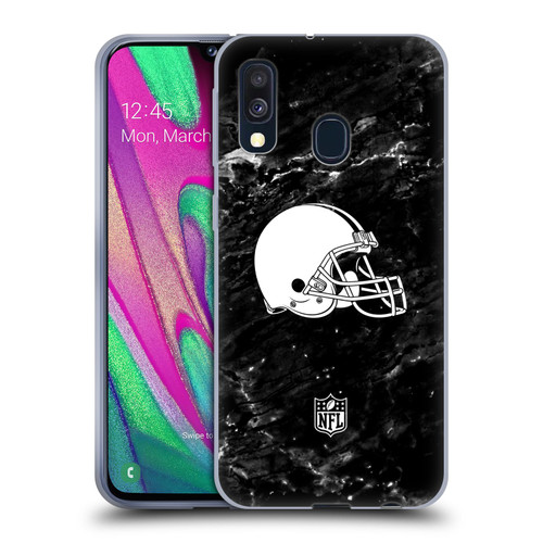 NFL Cleveland Browns Artwork Marble Soft Gel Case for Samsung Galaxy A40 (2019)