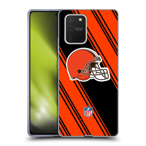 NFL Cleveland Browns Artwork Stripes Soft Gel Case for Samsung Galaxy S10 Lite