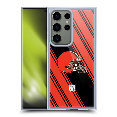 NFL Cleveland Browns Artwork Stripes Soft Gel Case for Samsung Galaxy S23 Ultra 5G
