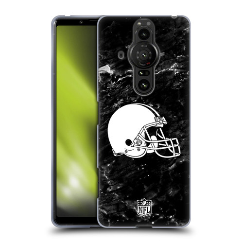 NFL Cleveland Browns Artwork Marble Soft Gel Case for Sony Xperia Pro-I