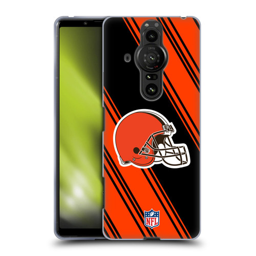 NFL Cleveland Browns Artwork Stripes Soft Gel Case for Sony Xperia Pro-I