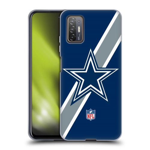 NFL Dallas Cowboys Logo Stripes Soft Gel Case for HTC Desire 21 Pro 5G