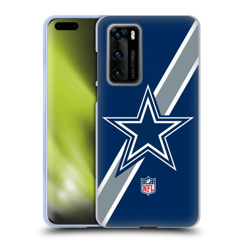 NFL Dallas Cowboys Logo Stripes Soft Gel Case for Huawei P40 5G