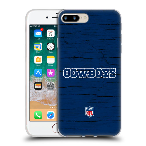 NFL Dallas Cowboys Logo Distressed Look Soft Gel Case for Apple iPhone 7 Plus / iPhone 8 Plus