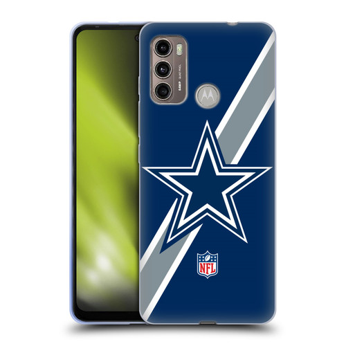 NFL Dallas Cowboys Logo Stripes Soft Gel Case for Motorola Moto G60 / Moto G40 Fusion