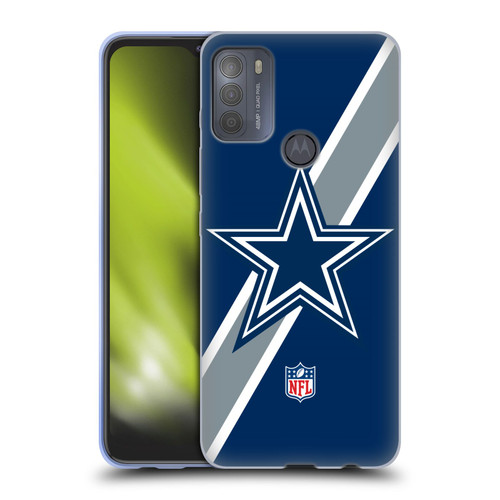 NFL Dallas Cowboys Logo Stripes Soft Gel Case for Motorola Moto G50