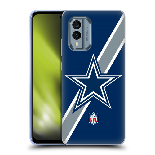 NFL Dallas Cowboys Logo Stripes Soft Gel Case for Nokia X30