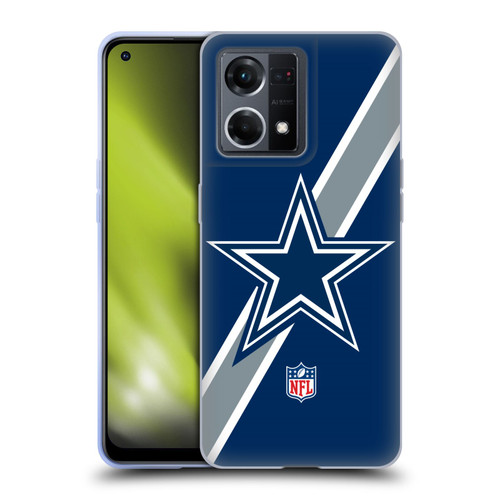 NFL Dallas Cowboys Logo Stripes Soft Gel Case for OPPO Reno8 4G