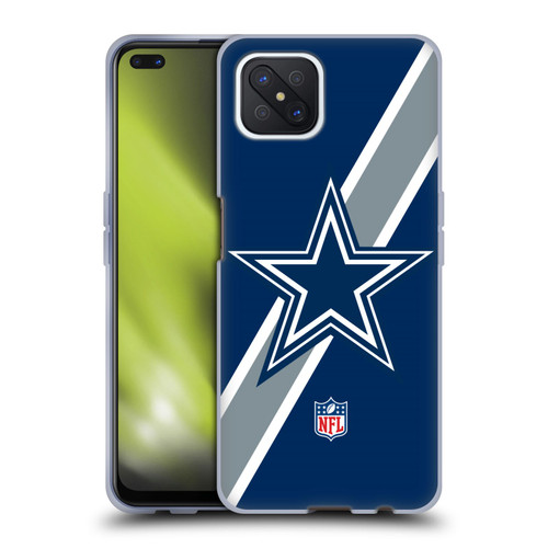 NFL Dallas Cowboys Logo Stripes Soft Gel Case for OPPO Reno4 Z 5G