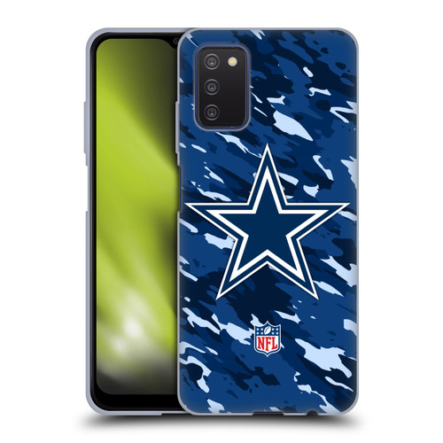 NFL Dallas Cowboys Logo Camou Soft Gel Case for Samsung Galaxy A03s (2021)