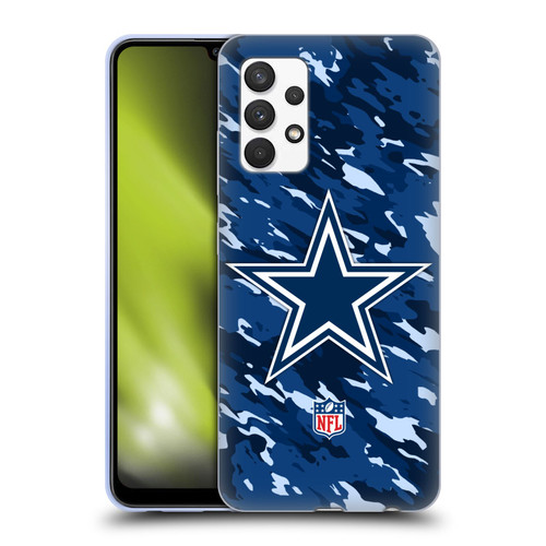 NFL Dallas Cowboys Logo Camou Soft Gel Case for Samsung Galaxy A32 (2021)