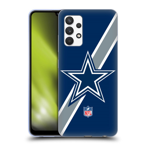 NFL Dallas Cowboys Logo Stripes Soft Gel Case for Samsung Galaxy A32 (2021)